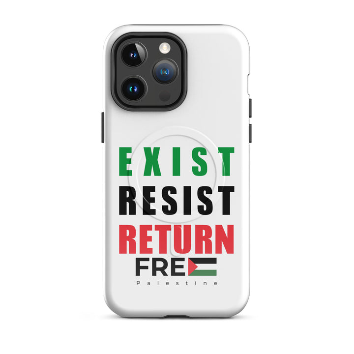 MagSafe® tough case for iPhone® | Exist. Resist. Return. – glossy iPhone 14 pro max, front view