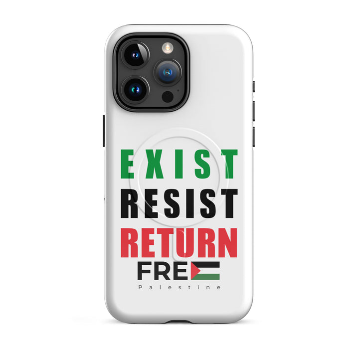 MagSafe® tough case for iPhone® | Exist. Resist. Return. – glossy iPhone 15 pro max, front view