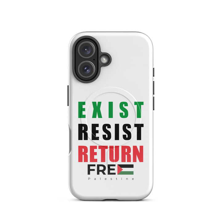 MagSafe® tough case for iPhone® | Exist. Resist. Return. – glossy iPhone 16, front view