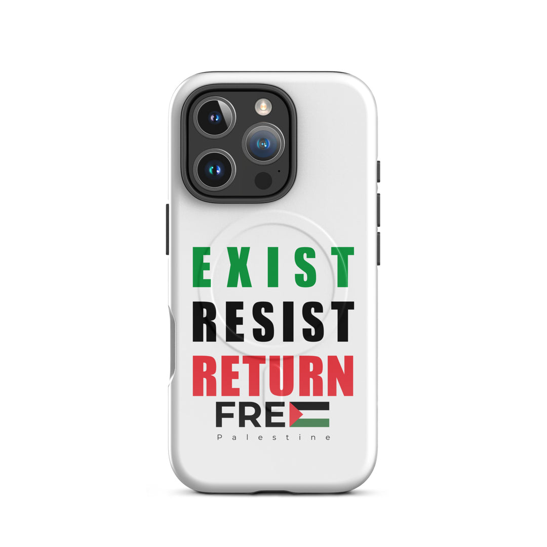 MagSafe® tough case for iPhone® | Exist. Resist. Return. – glossy iPhone 16 pro, front view
