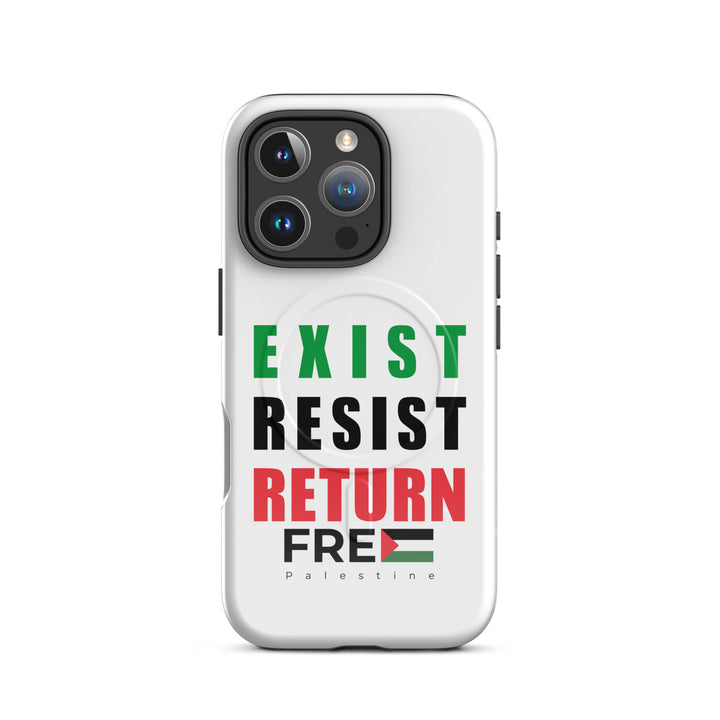 MagSafe® tough case for iPhone® | Exist. Resist. Return. – glossy iPhone 16 pro, front view