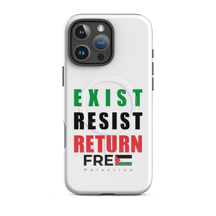 MagSafe® tough case for iPhone® | Exist. Resist. Return. – glossy iPhone 16 pro max, front view