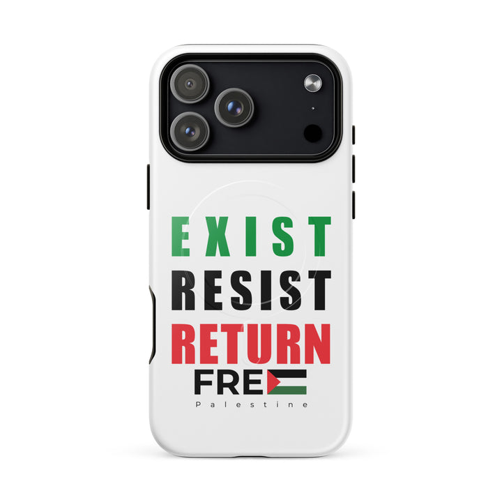 MagSafe® tough case for iPhone® | Exist. Resist. Return. – glossy iPhone 18 pro max, front view