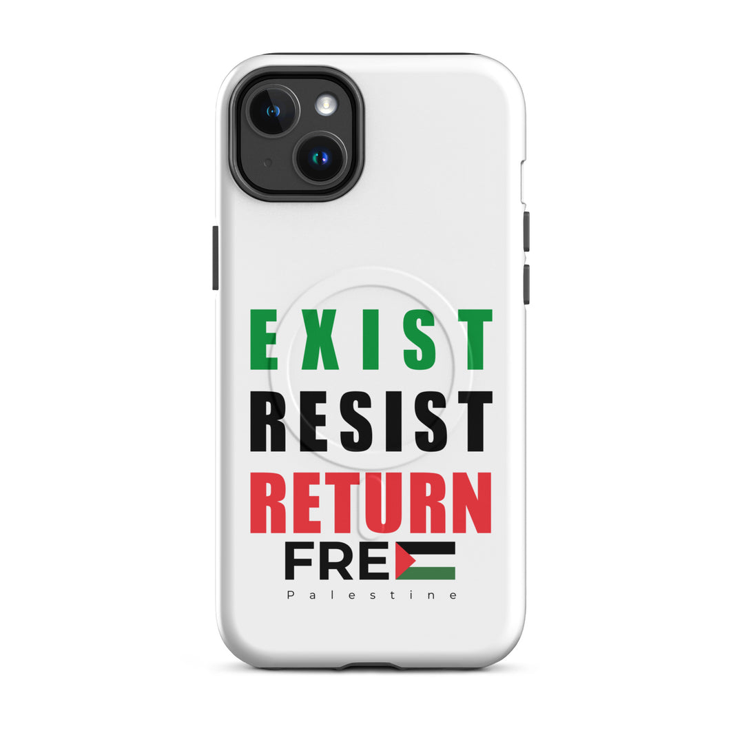 MagSafe® tough case for iPhone® | Exist. Resist. Return. – matte iPhone 14 plus, front view