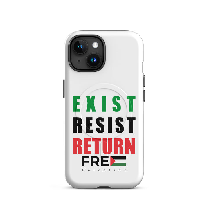 MagSafe® tough case for iPhone® | Exist. Resist. Return. – matte iPhone 15, front view