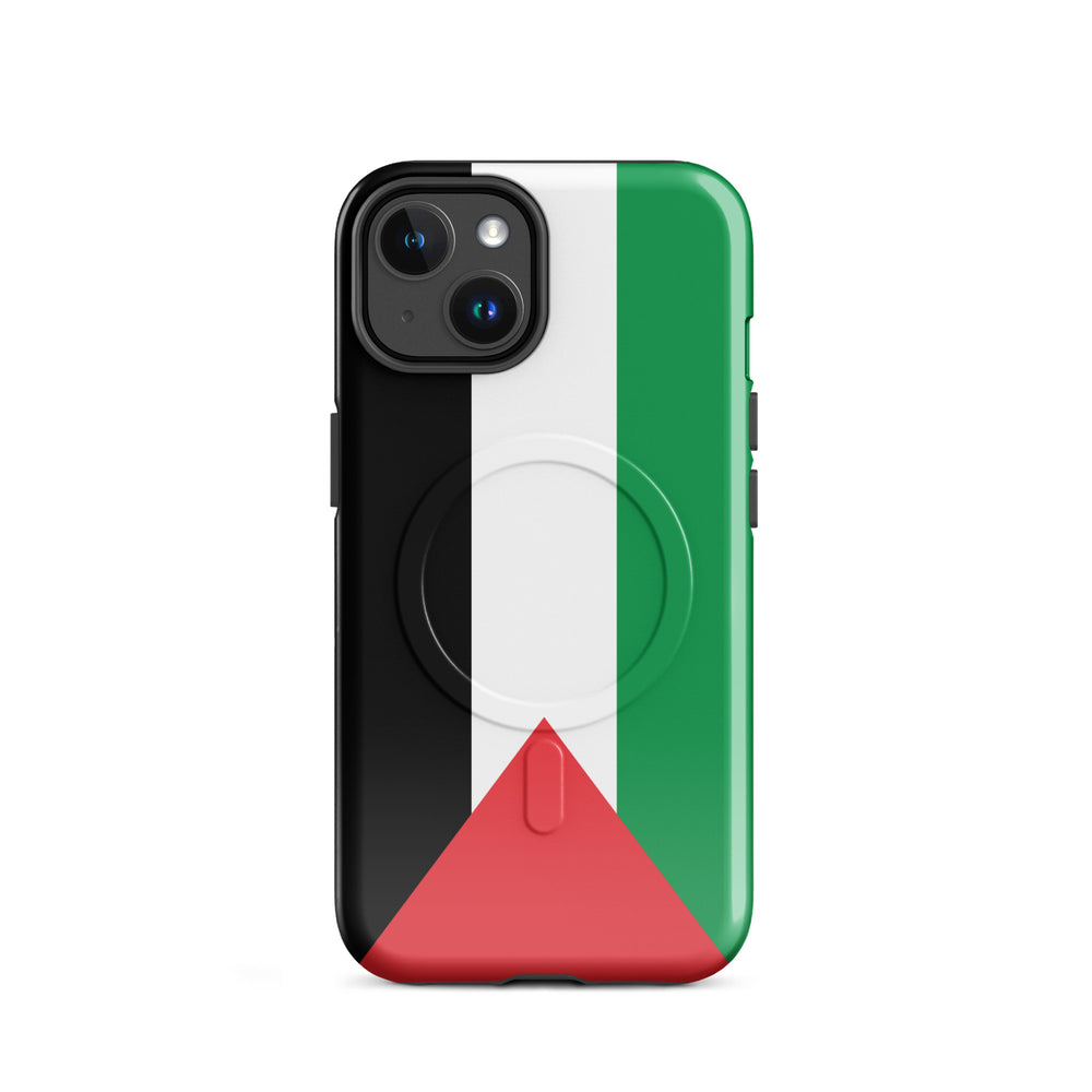 MagSafe® tough case for iPhone® | Palestine Flag – glossy iPhone 14, front view
