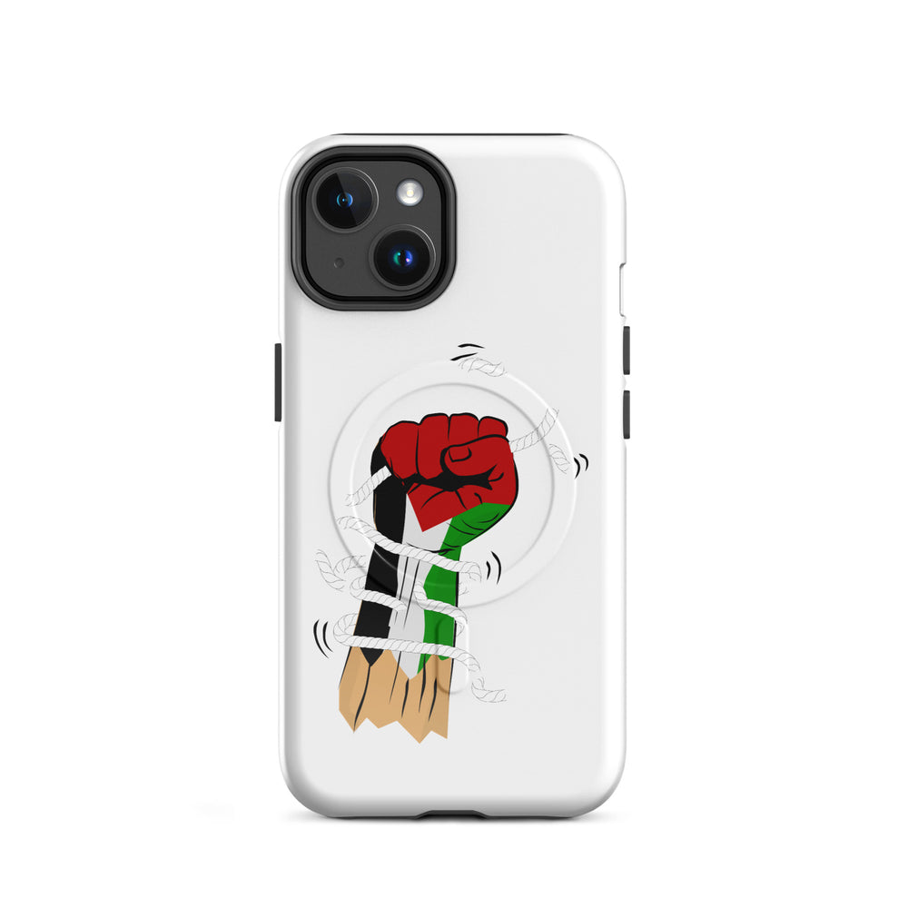MagSafe® tough case for iPhone® | Palestine Hand – glossy iPhone 14, front view