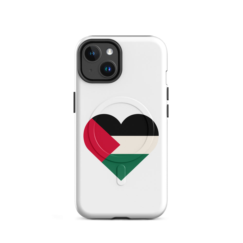 MagSafe® tough case for iPhone® | Palestine Heart – glossy 14, front view