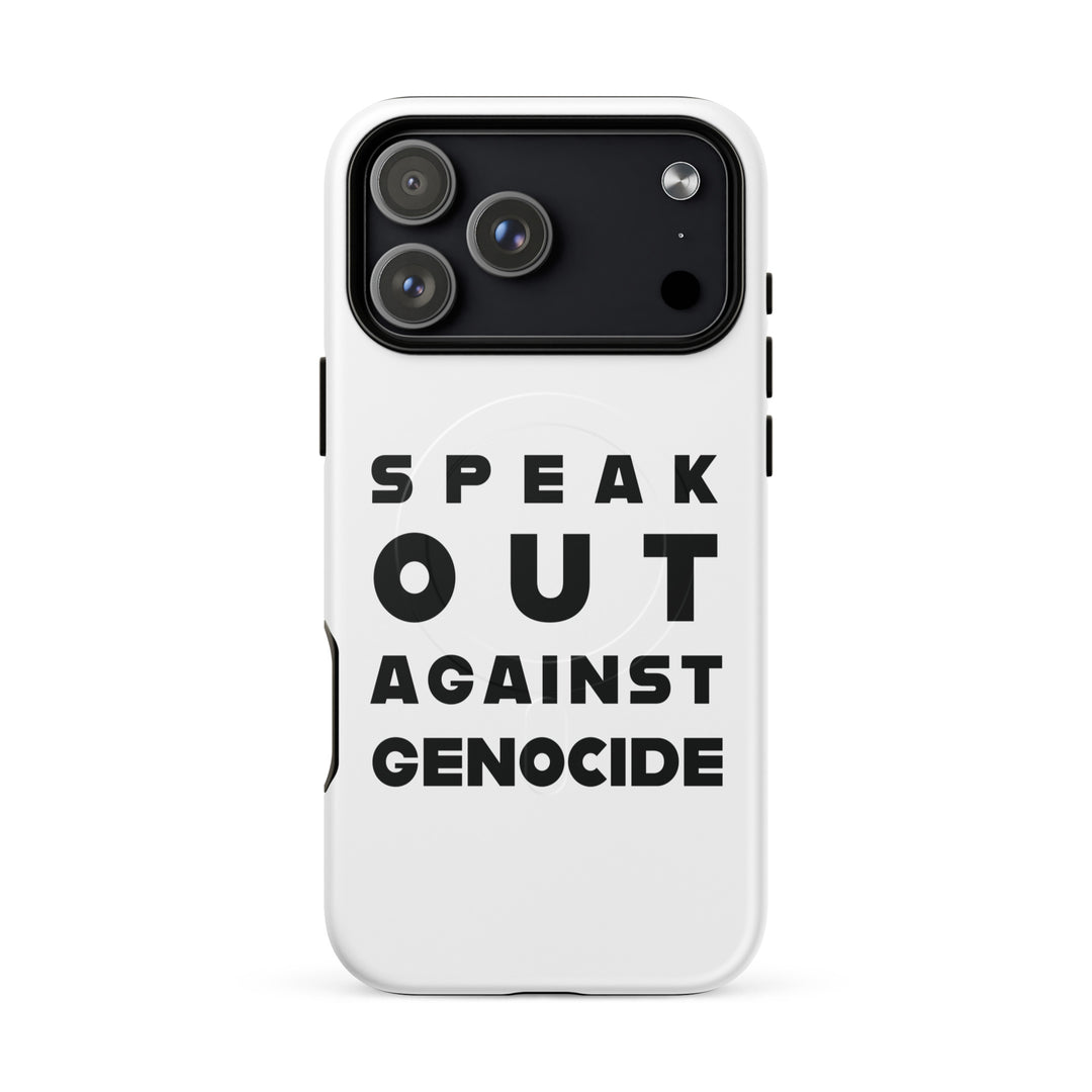 MagSafe® tough case for iPhone® | Speak Against Genocide – matte iPhone 18 pro max, front view