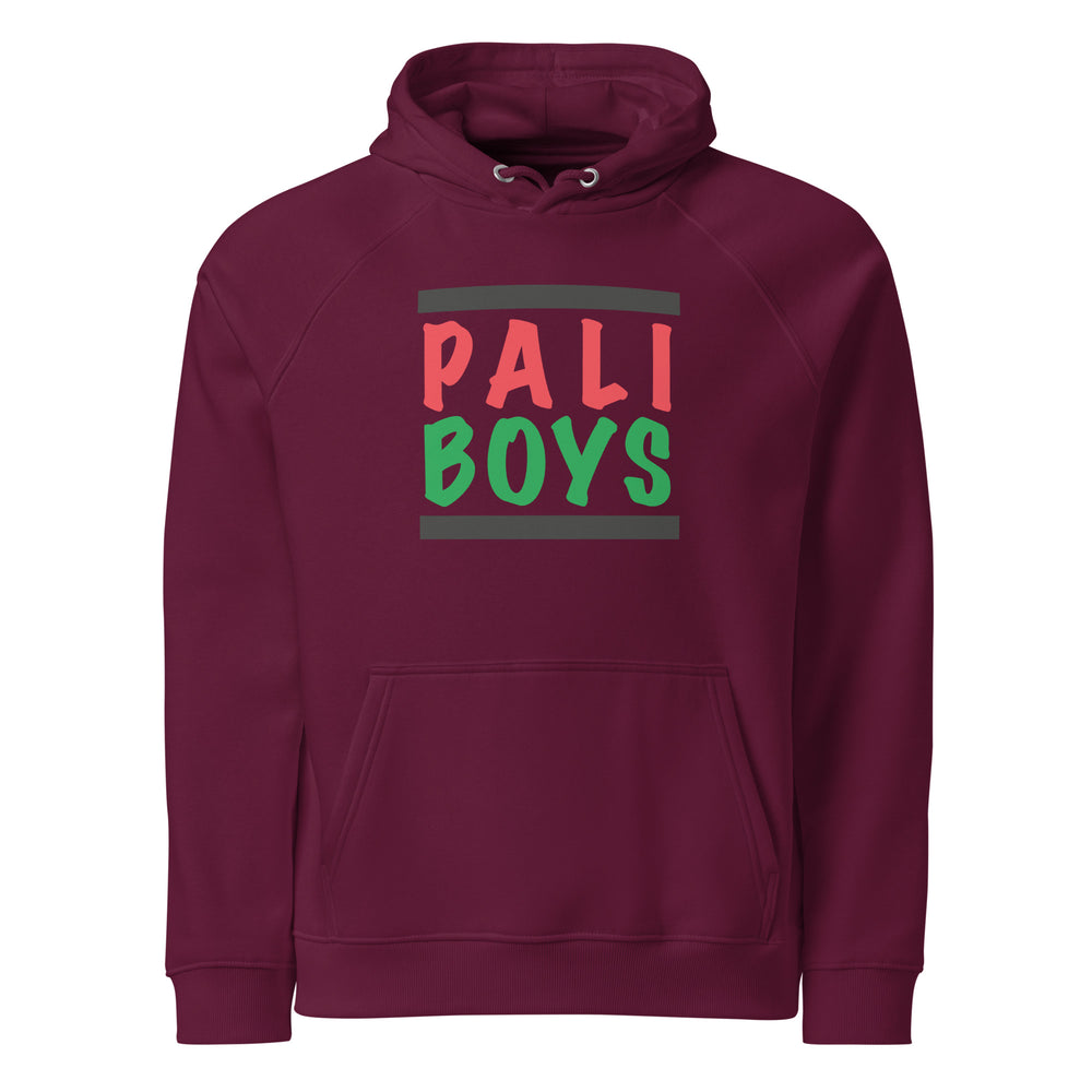 Palestinian Boys - Men Eco Raglan Hoodie, Eco Raglan Hoodie Burgundy