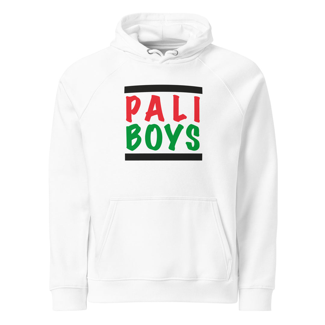 Palestinian Boys - Men Eco Raglan Hoodie, Eco Raglan Hoodie White