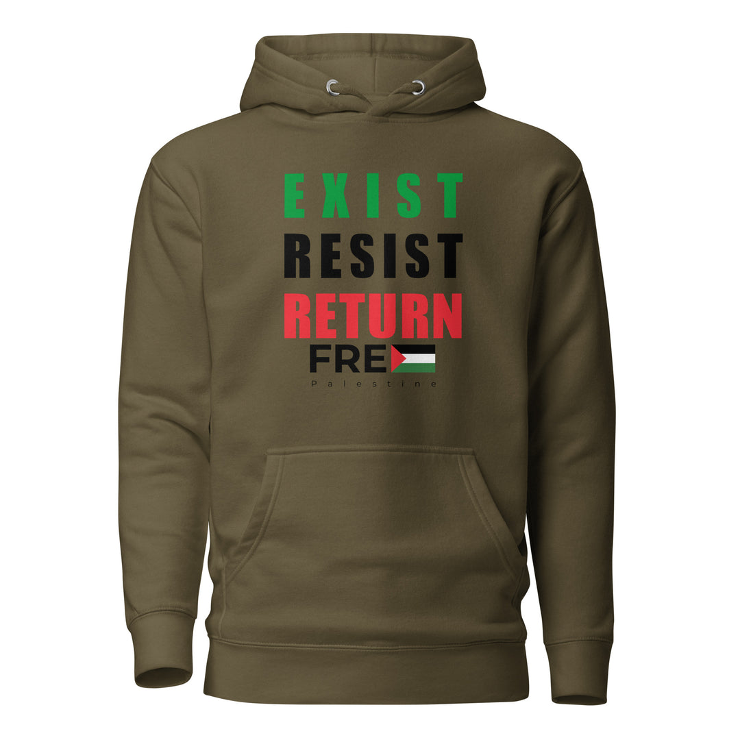 Exist Resist Return - Men Hoodie, Military Green