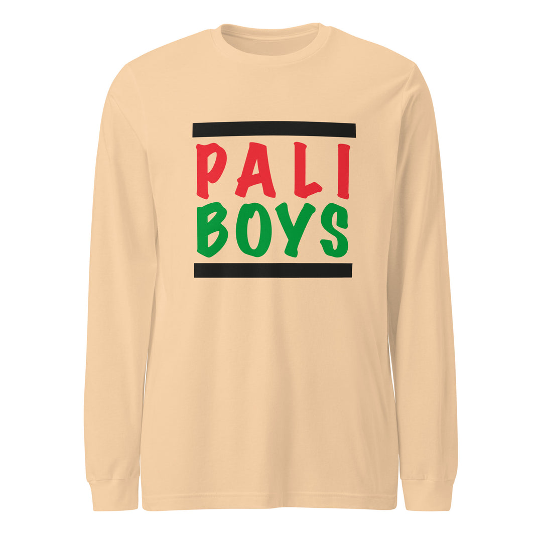 Palestinian Boys - Men Long Sleeve Tee, Sand Dune