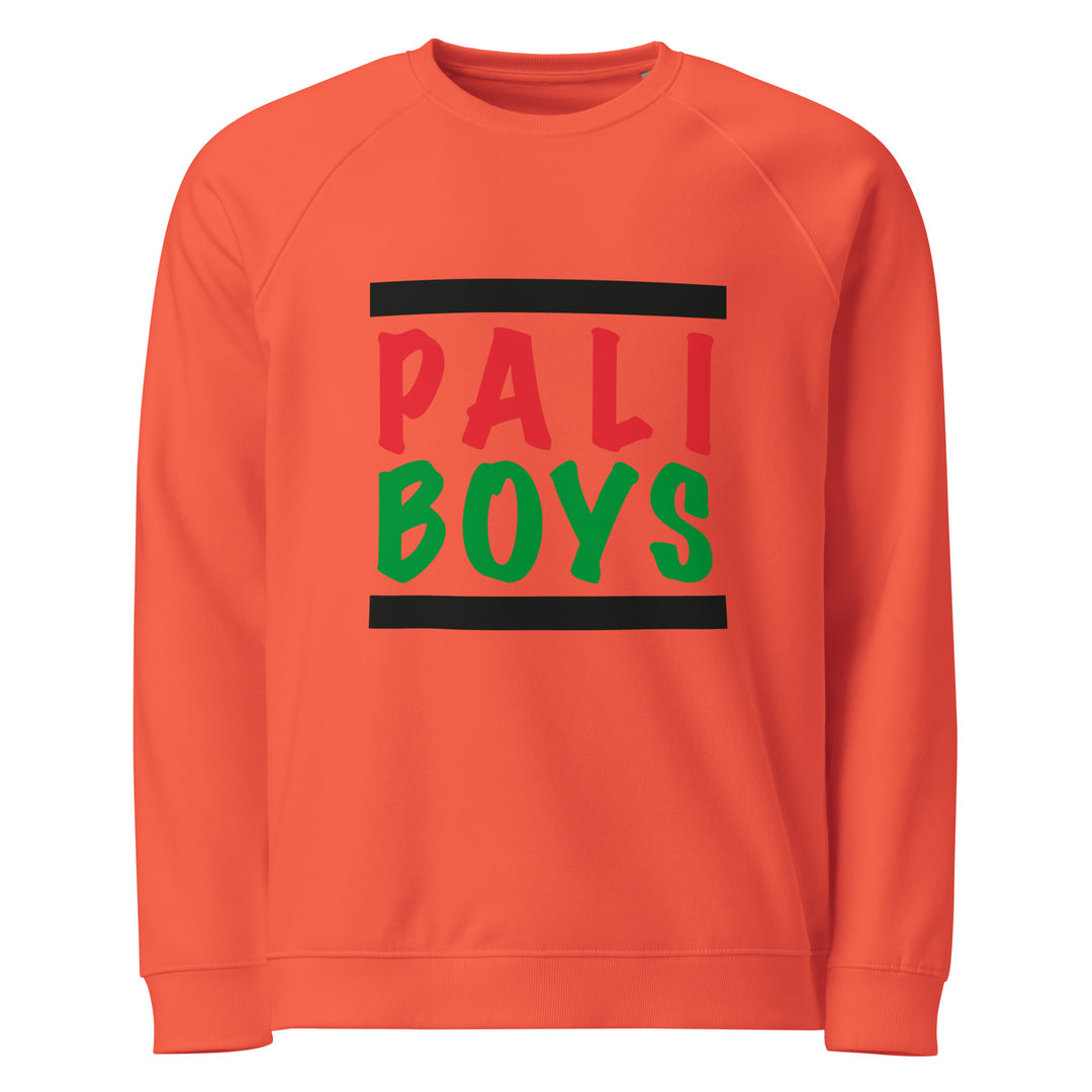 Palestinian Boys - Men Organic Raglan Sweatshirt, Burnt Orange