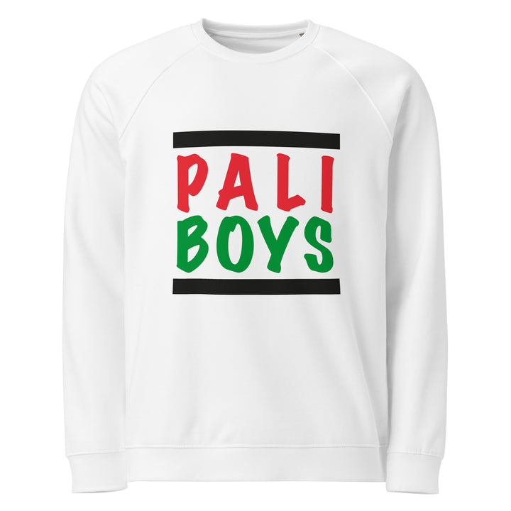 Palestinian Boys - Men Organic Raglan Sweatshirt, White