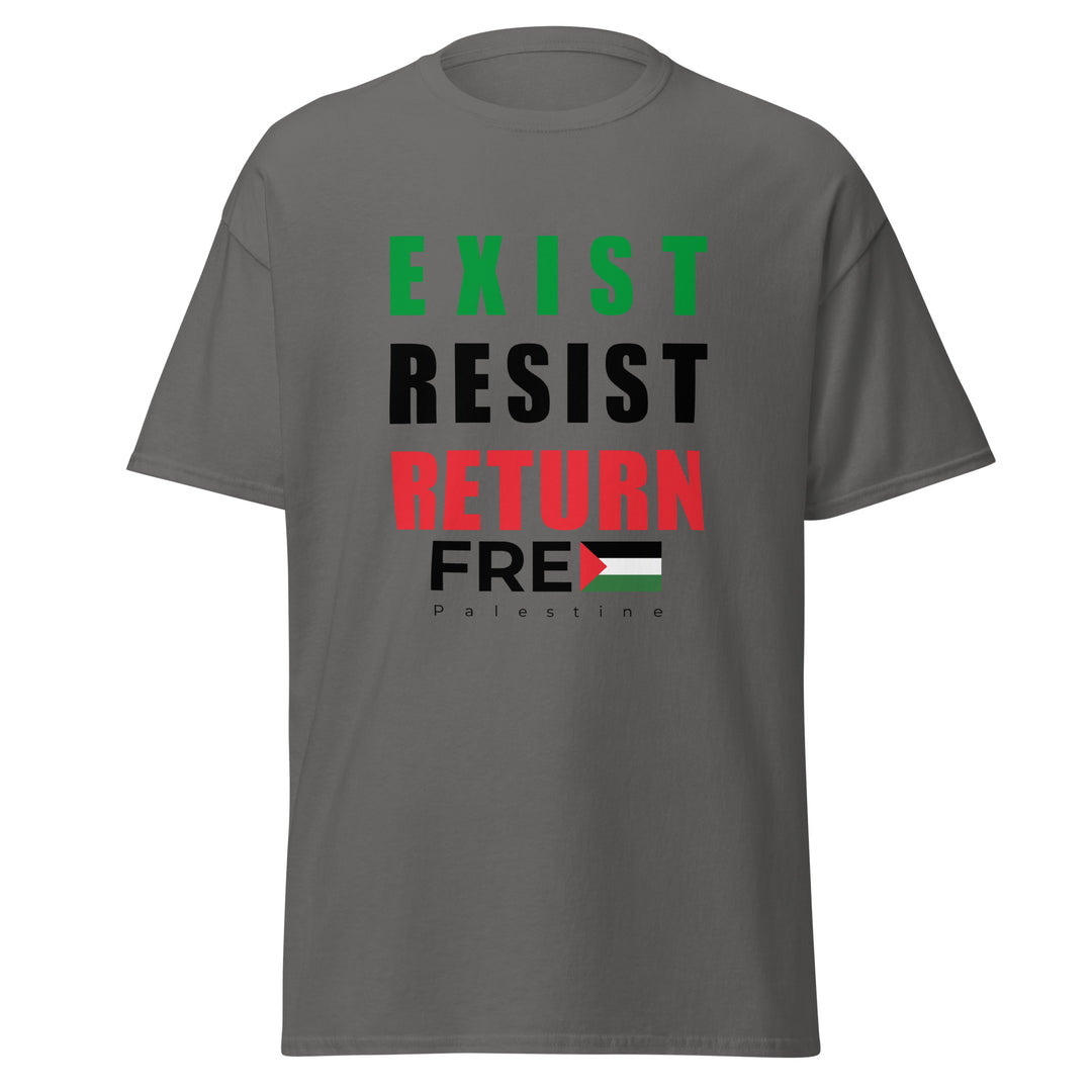 Exist. Resist. Return. - Men’s Classic Tee, Charcoal