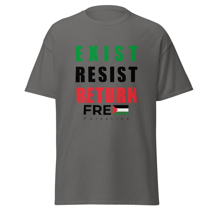 Exist. Resist. Return. - Men’s Classic Tee, Charcoal