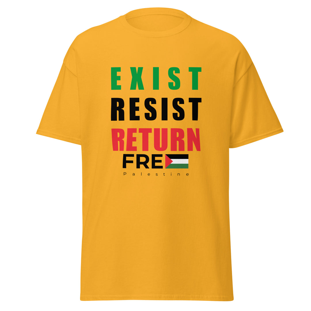 Exist. Resist. Return. - Men’s Classic Tee, Gold