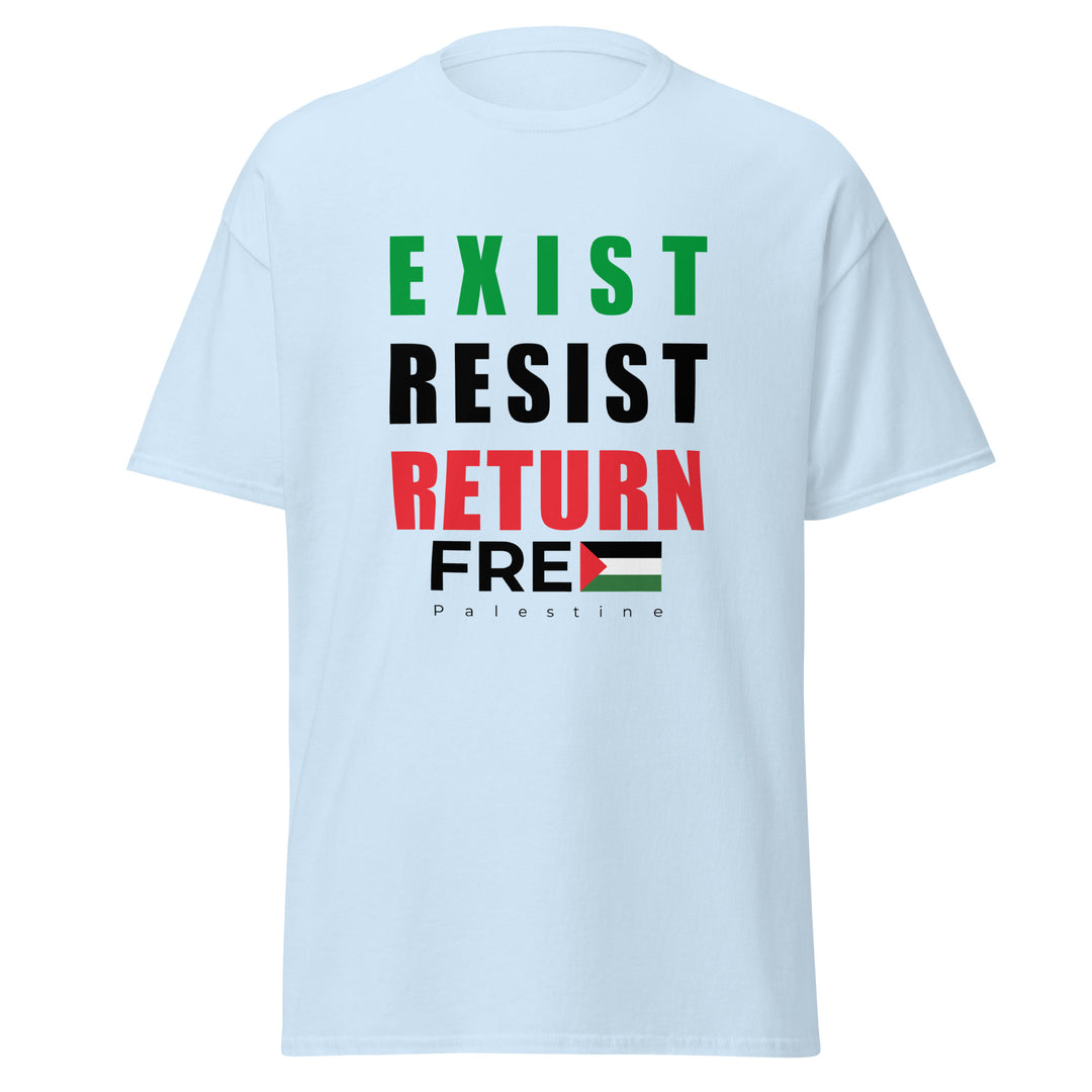 Exist. Resist. Return. - Men’s Classic Tee, Light Blue