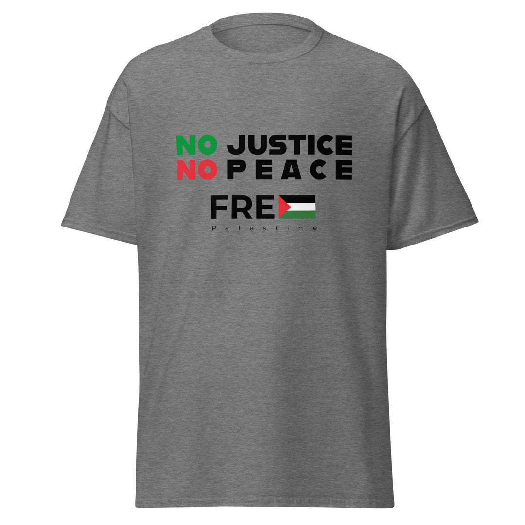 No Justice No Peace - Men’s Classic Tee, Graphite Heather