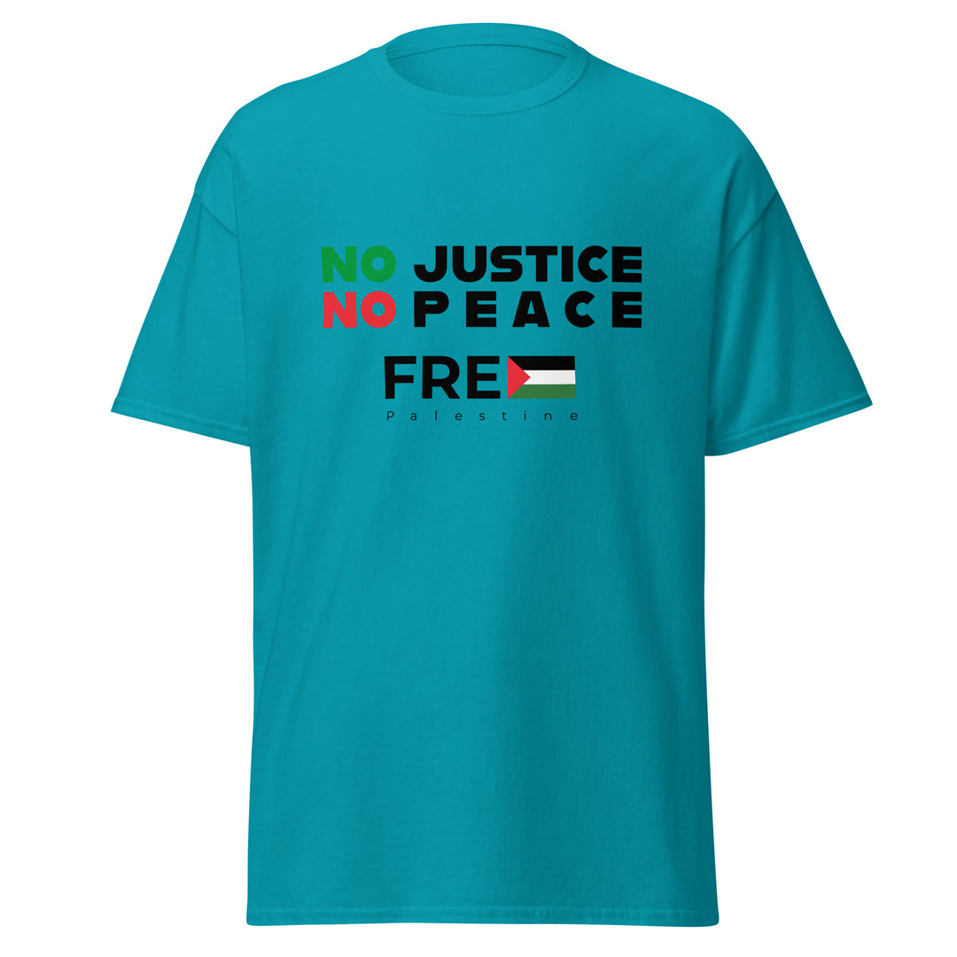 No Justice No Peace - Men’s Classic Tee, Tropical Blue