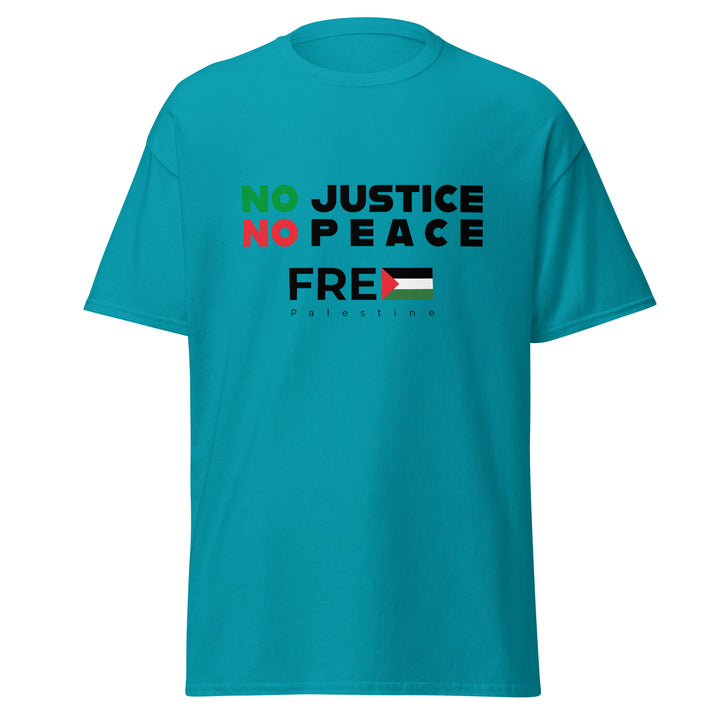 No Justice No Peace - Men’s Classic Tee, Tropical Blue