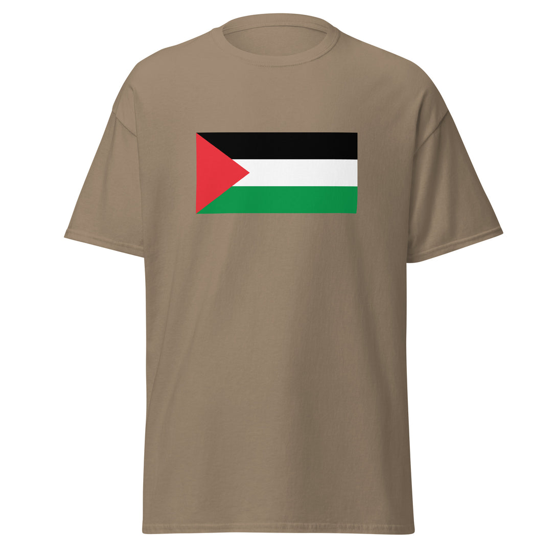 Men’s Classic Tee - Palestine Flag, Brown Savana