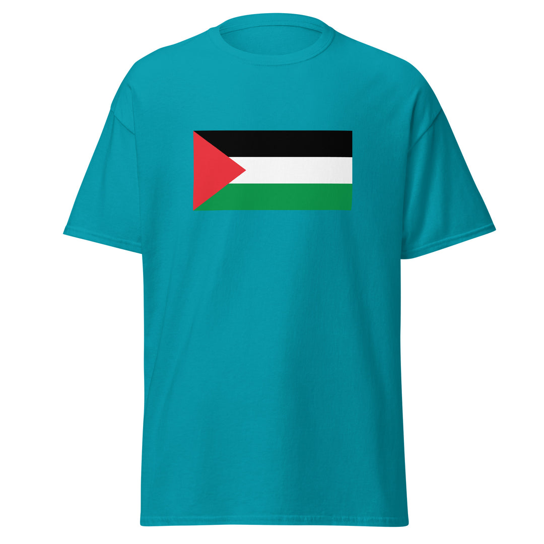 Men’s Classic Tee - Palestine Flag, Tropical Blue