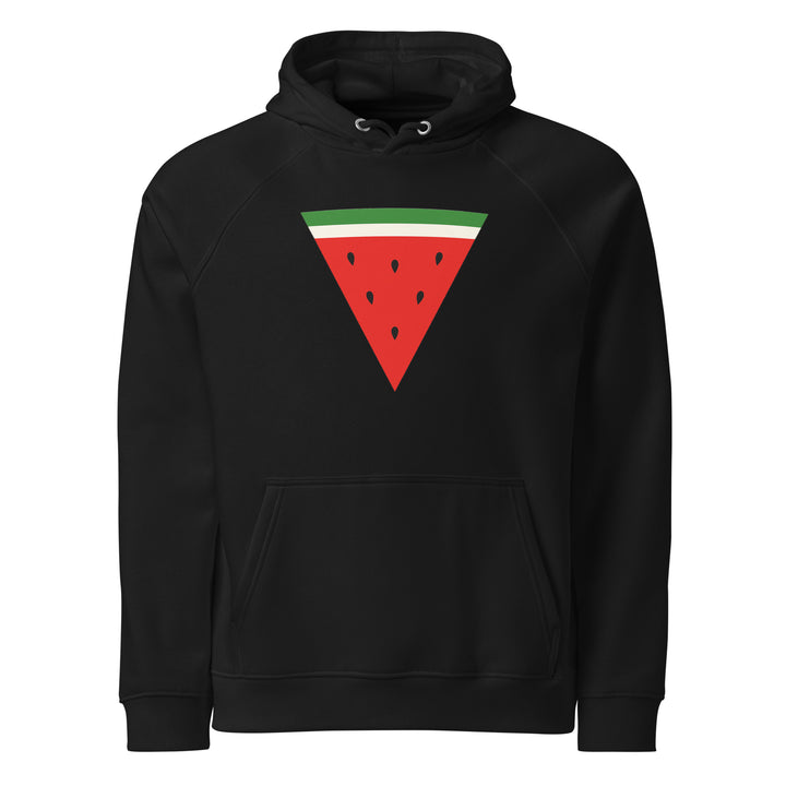Triangle Watermelon - Men’s Eco Raglan Hoodie, Eco Raglan Hoodie Black