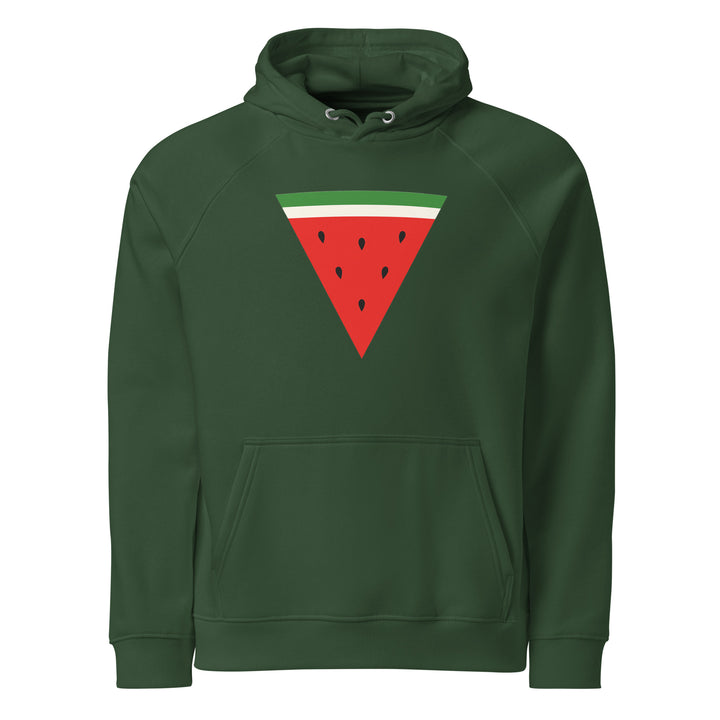 Triangle Watermelon - Men’s Eco Raglan Hoodie, Eco Raglan Hoodie Bottle Green