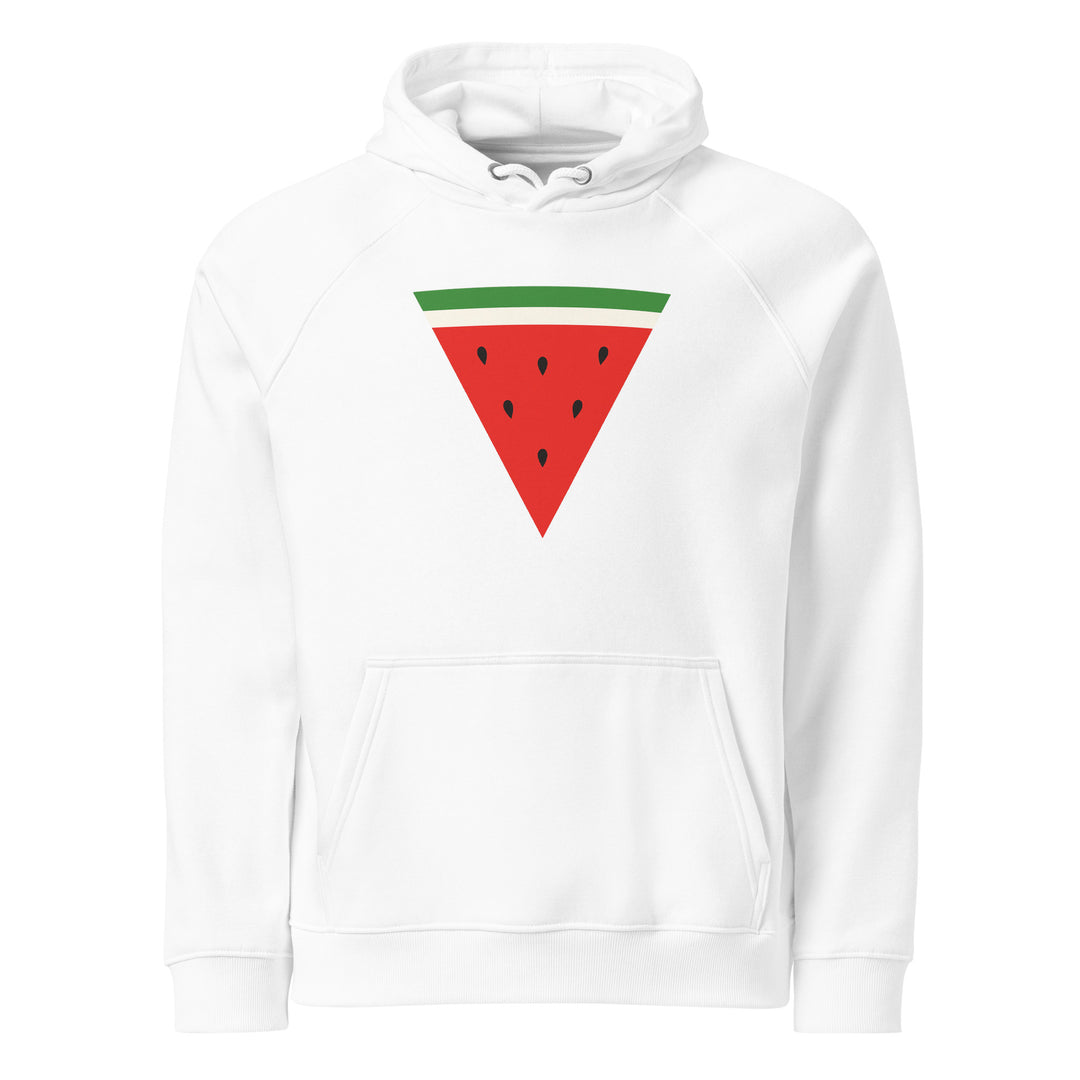 Triangle Watermelon - Men’s Eco Raglan Hoodie, Eco Raglan Hoodie White