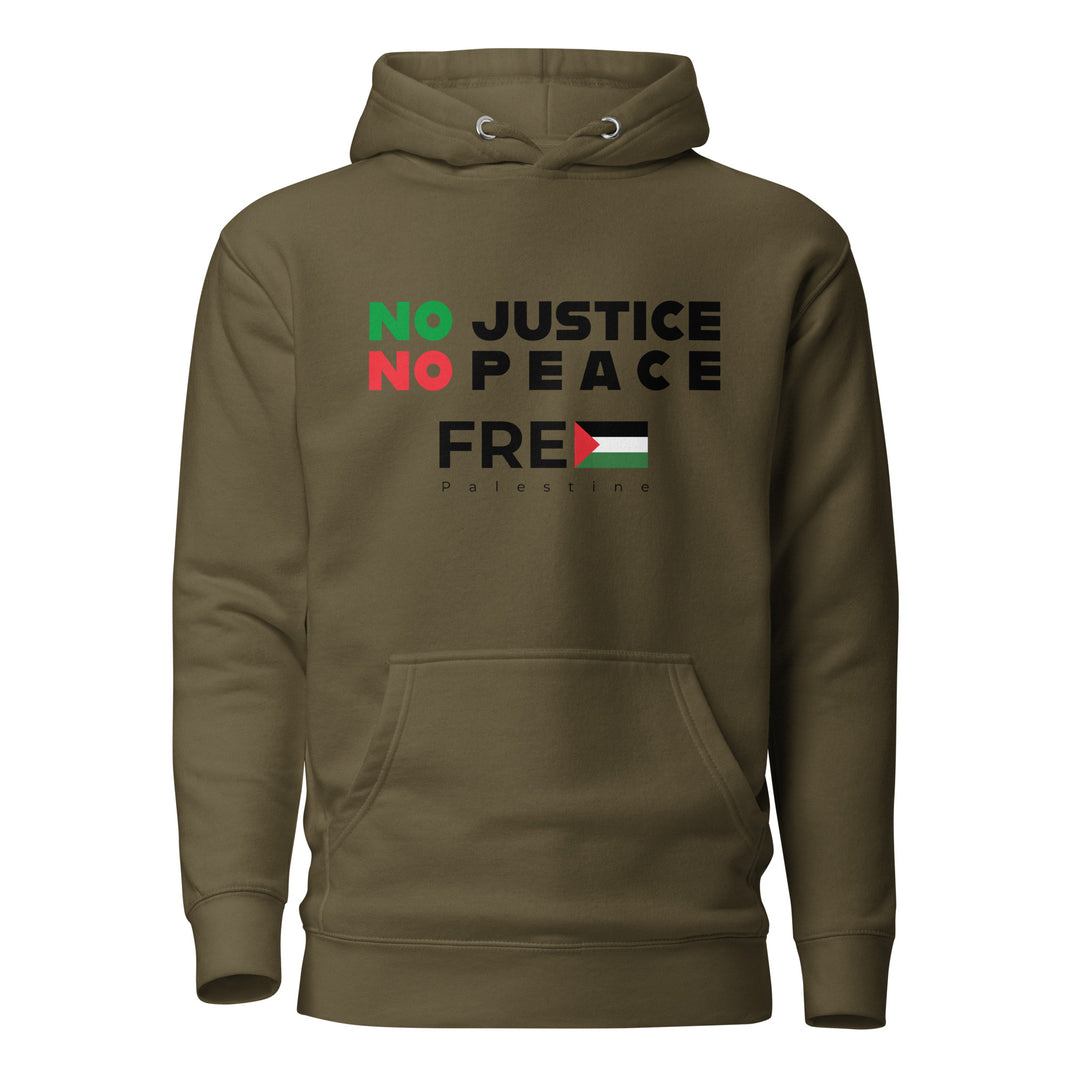 No Justice No Peace - Men’s Hoodie, Cotton Heritage M2580 I Unisex Premium Pullover Hoodie Military Green