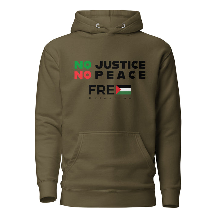 No Justice No Peace - Men’s Hoodie, Cotton Heritage M2580 I Unisex Premium Pullover Hoodie Military Green