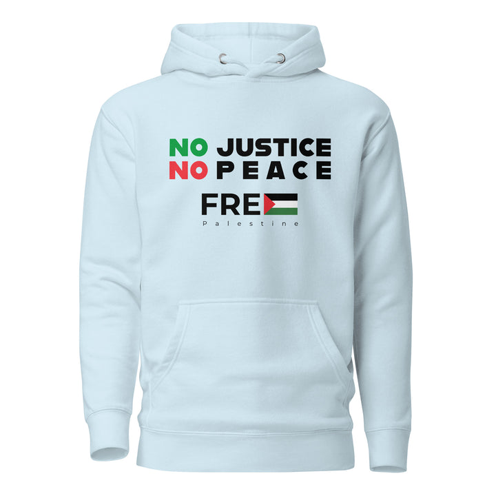 No Justice No Peace - Men’s Hoodie, Cotton Heritage M2580 I Unisex Premium Pullover Hoodie Sky Blue