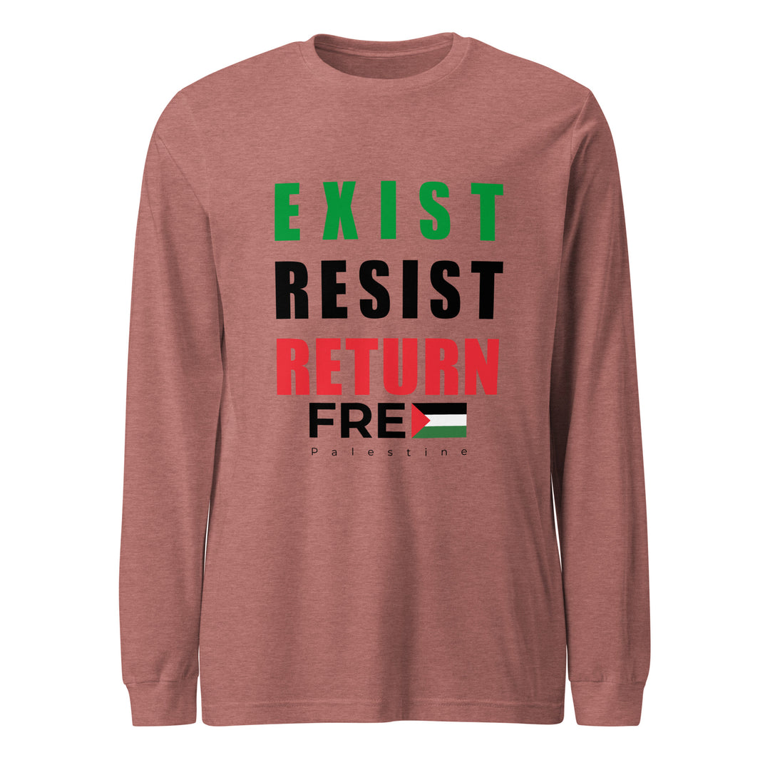 Exist. Resist. Return. - Men’s Long Sleeve Tee, Heather Mauve