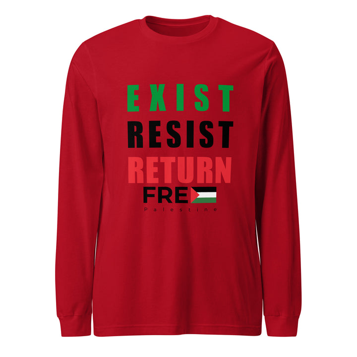 Exist. Resist. Return. - Men’s Long Sleeve Tee, Red