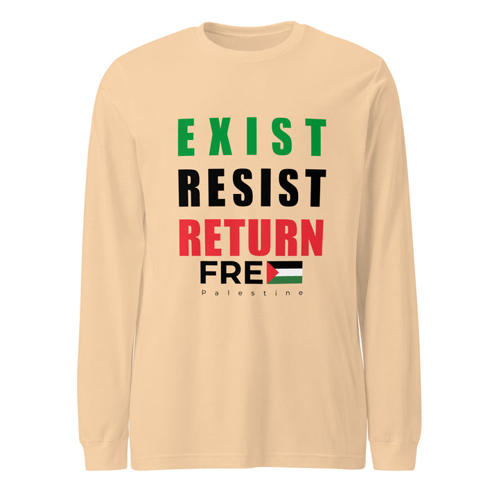 Exist. Resist. Return. - Men’s Long Sleeve Tee, Sand Dune