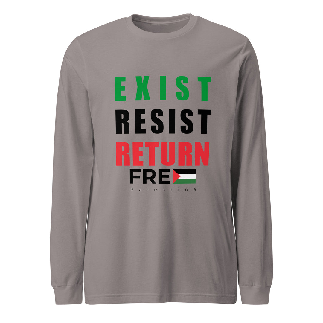 Exist. Resist. Return. - Men’s Long Sleeve Tee, Storm