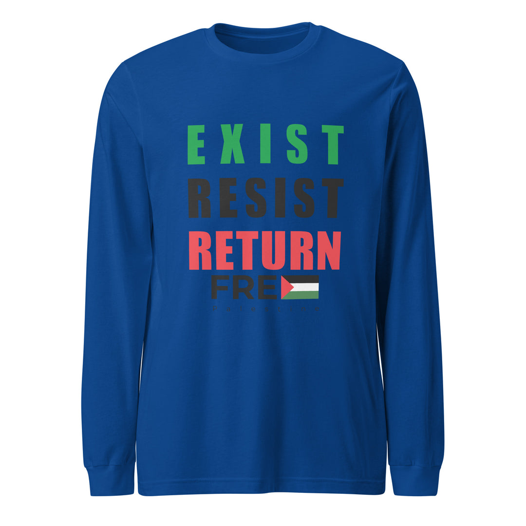 Exist. Resist. Return. - Men’s Long Sleeve Tee, True Royal