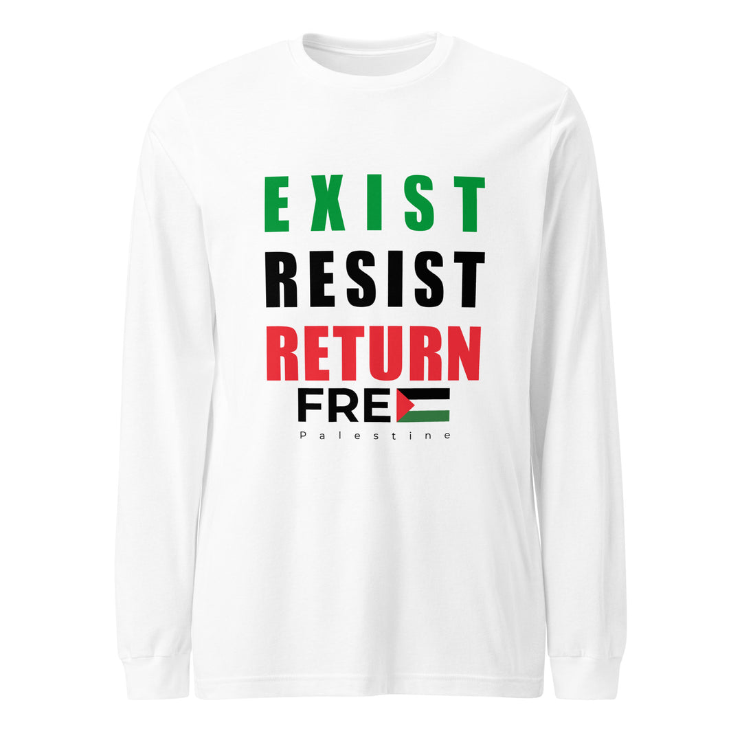 Exist. Resist. Return. - Men’s Long Sleeve Tee, White