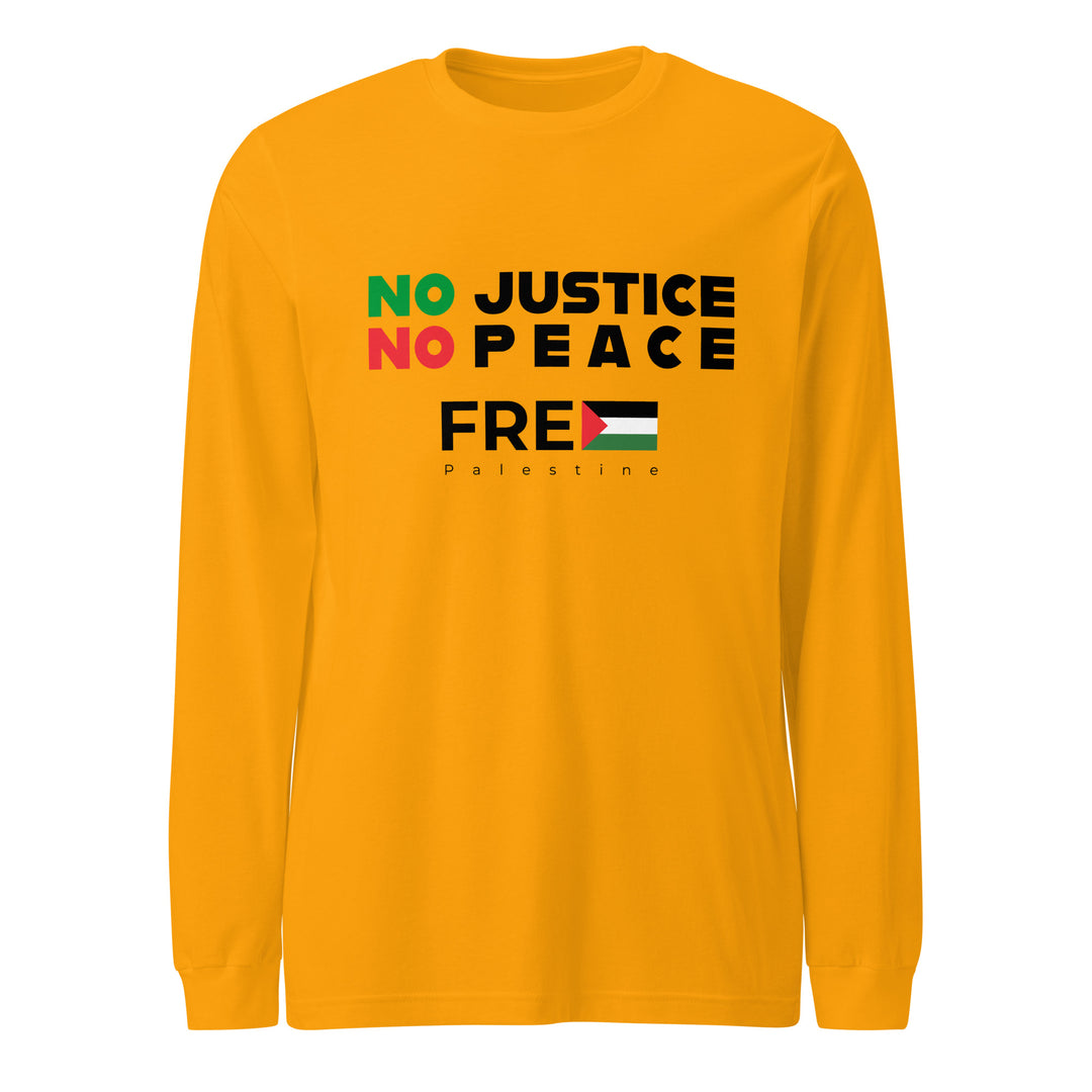 No Justice No Peace - Men’s Long Sleeve Tee, Gold