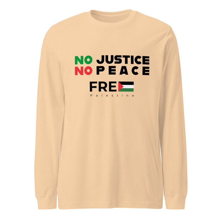 No Justice No Peace - Men’s Long Sleeve Tee, Sand Dune