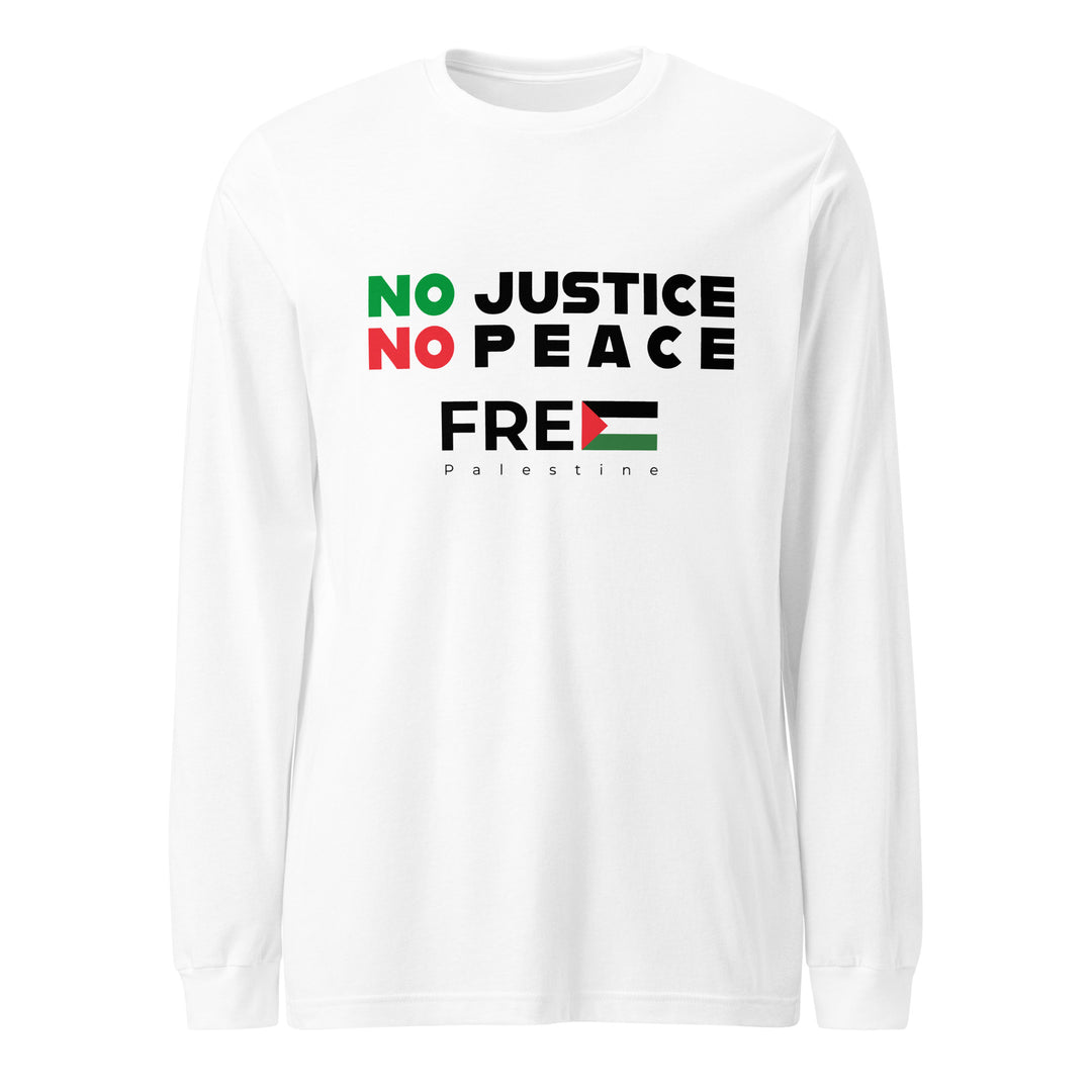 No Justice No Peace - Men’s Long Sleeve Tee, White