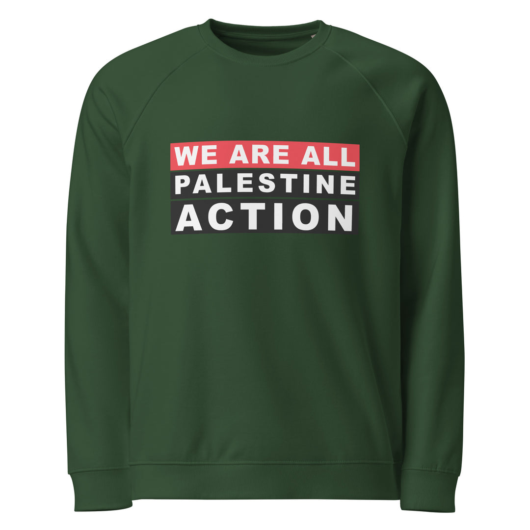 We Are All Palestine Action - Men’s Organic Raglan Sweatshirt, Green