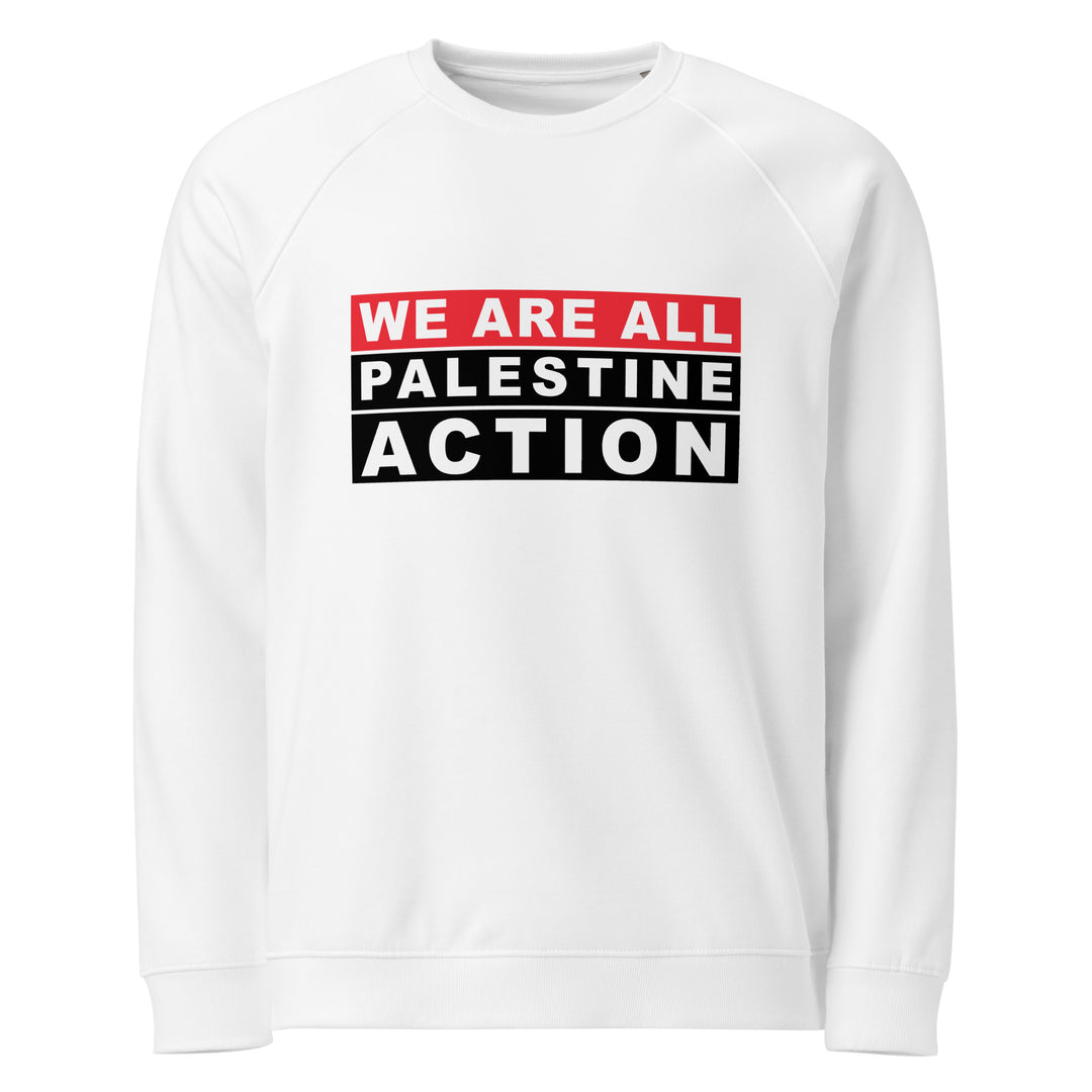 We Are All Palestine Action - Men’s Organic Raglan Sweatshirt, White