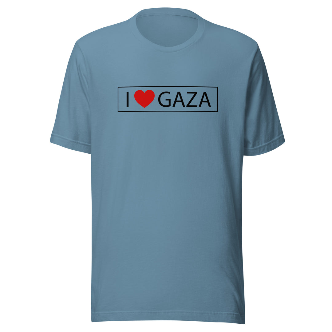 I Love Gaza - Men’s T-Shirt, T Shirt Steel Blue