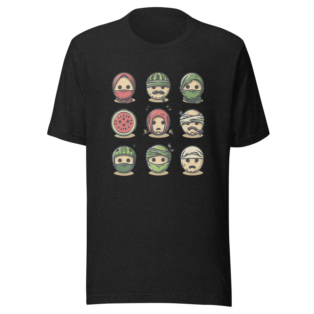 Palestine Emoji - Men’s T-Shirt, T Shirt Black Heather