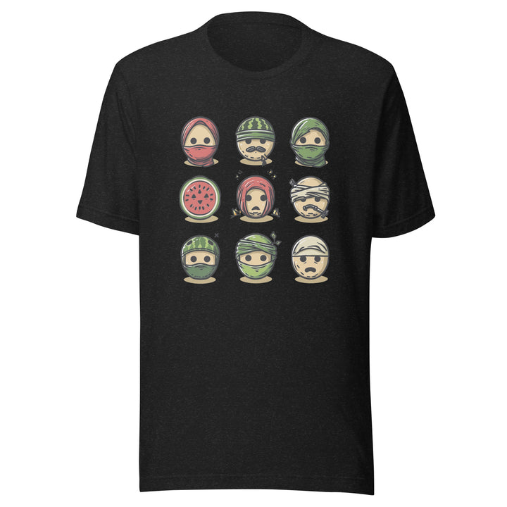 Palestine Emoji - Men’s T-Shirt, T Shirt Black Heather