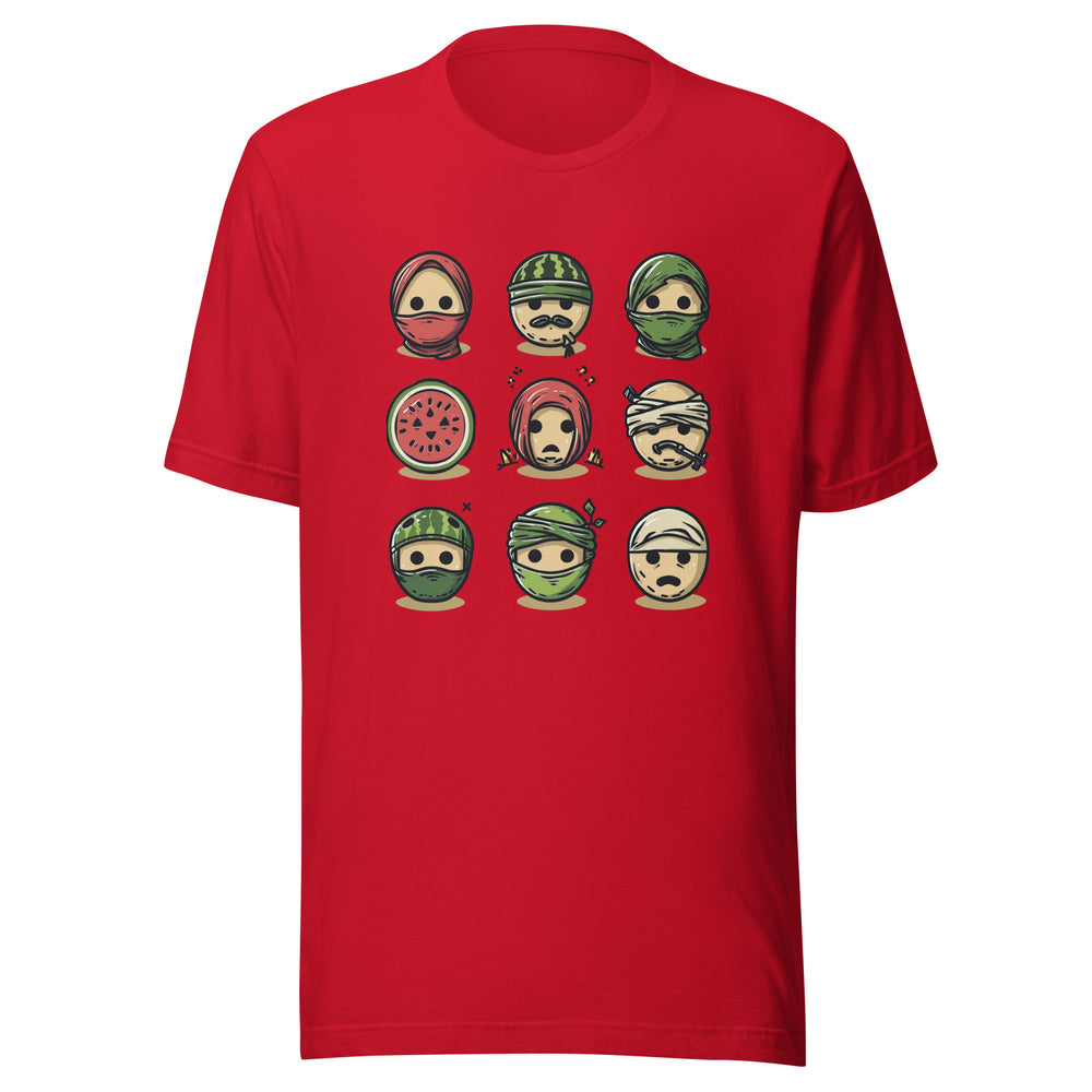 Palestine Emoji - Men’s T-Shirt, T Shirt Red
