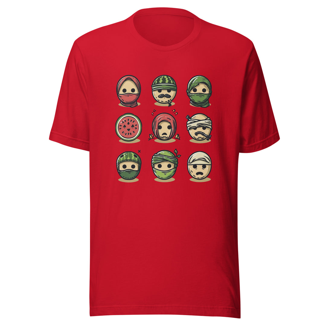 Palestine Emoji - Men’s T-Shirt, T Shirt Red